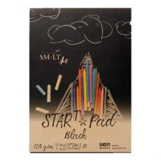 Skicák SMLT Art Start Pad Black, gramáž 120 gsm, 20 listů, lepený