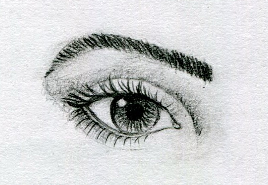 Oko nakreslené tužkou Lyra