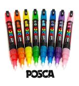 Posca PC-3M popisovač sada 8 barev s glitry + dárek