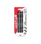 Kreslící pera Uni pin FINELINER DRAWING PEN - sada 2 ks + 1 brush pen