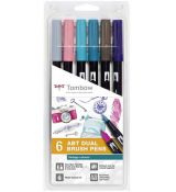 Umělecký a grafický fix Tombow ABT Dual Brush Pen sada Vintage Colours