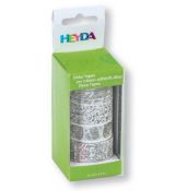 washi pásky Heyda - sada 4 ks bílá/stříbrná