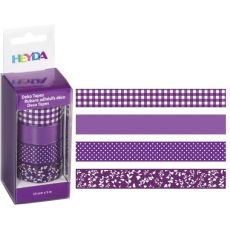 washi pásky Heyda jednobarevné - sada 4 ks