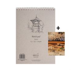 Skicák SMLT Art Sketch Pad Natural, gramáž 100 gsm, kroužková vazba