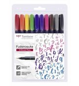 Tombow Fudenosuke Brush Pen - sada 10 Brush Pens
