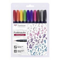 Tombow Fudenosuke Brush Pen - sada 10 Brush Pens