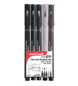 Uni pin FINELINER DRAWING PEN - sada Lettering