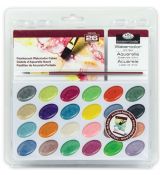 ROYAL & LANGNICKEL Akvarelové barvy perleťové, 24 ks + štětec a blok akvarelových papírů