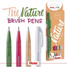 Pentel Brush Sign Pen "Touch" sady po 4 ks