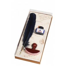 Kaligrafická sada Herbin Goose Quill Set s inkoustem Eclat de Saphir