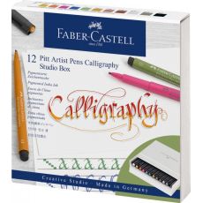 Faber Castell 12 Pitt Artist Pens Calligraphy Studio Box