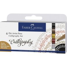 Faber Castell 6 Pitt Artist Pens Calligraphy Set
