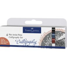 Faber Castell 4 Pitt Artist Pens Calligraphy Set