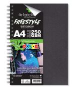 Artgecko skicák Freestylle gecko sketchbook, A4 na výšku, 30 bílých listů/250 g