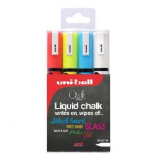 Uni Chalk PWE5M křídový popisovač - sada 4 kusů