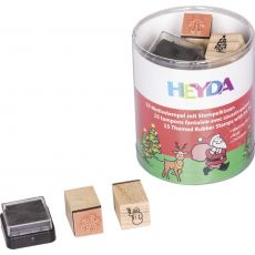 Sada dřevěných razítek Heyda - Christmas
