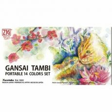 Akvarelové barvy Gansai Tambi Portable 14 colors set