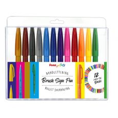 Pentel Brush Sign Pen "Touch" sada 12 barev Basic