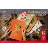 Skicák Royal Talens Toned Colour Mix - teplé barvy 50 listů, A4, 180 gsm