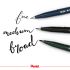 Pentel Arts Brush Pen Black Pigment - sada 3 černých štětcových popisovačů