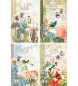 Zápisník Flowers and Birds s pružnými deskami, linkovaný, velikost A5, 80 listů