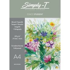 Simply-t akvarelový skicák lepený, lisovaný za studena 300 gsm