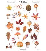 Samolepky MINIMEE journal - Podzimní listí a houby