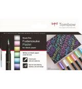 Tombow Fudenosuke Brush Pen - sada pastel - tvrdost 2 SOFT