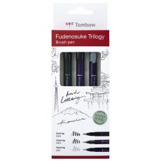Tombow Fudenosuke Trilogy - sada 3 ks brush penů