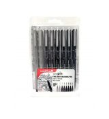 Kreslící pera Uni pin FINELINER DRAWING PEN - sada 8 ks šedé