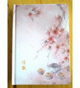 Zápisník 4v1 v pastelových barvách o rozměru 19x14x2 cm Růžový s květy